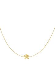 Minimalistische ketting met bloem stainless steel LoveSieraden