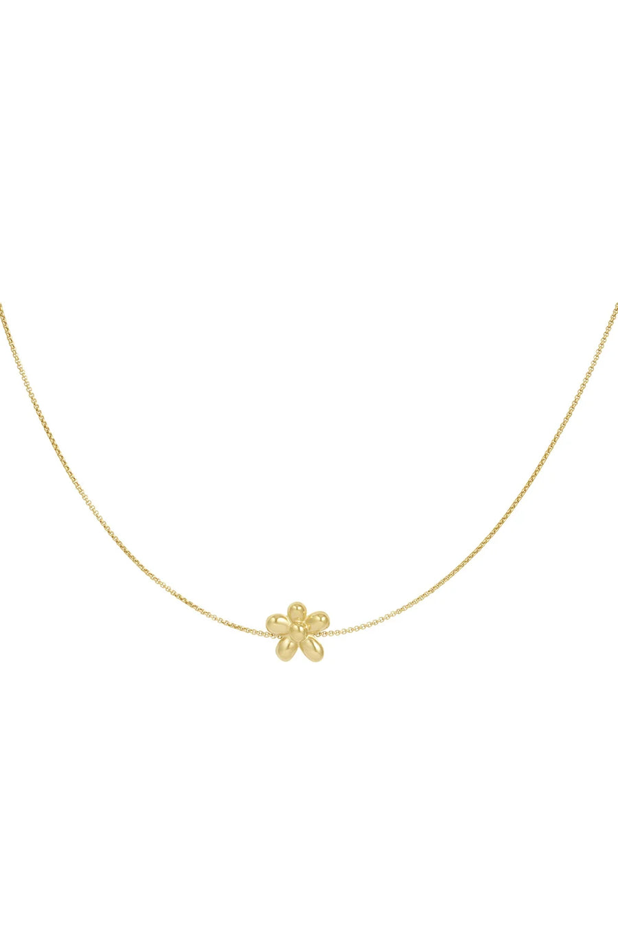 Minimalistische ketting met bloem stainless steel LoveSieraden