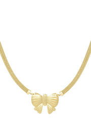 Statement ketting met grote strik stainless steel LoveSieraden