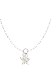 Bedelketting maan en sterren stainless steel LoveSieraden