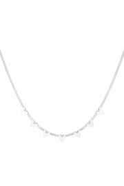 Platte ketting met hartjes stainless steel LoveSieraden