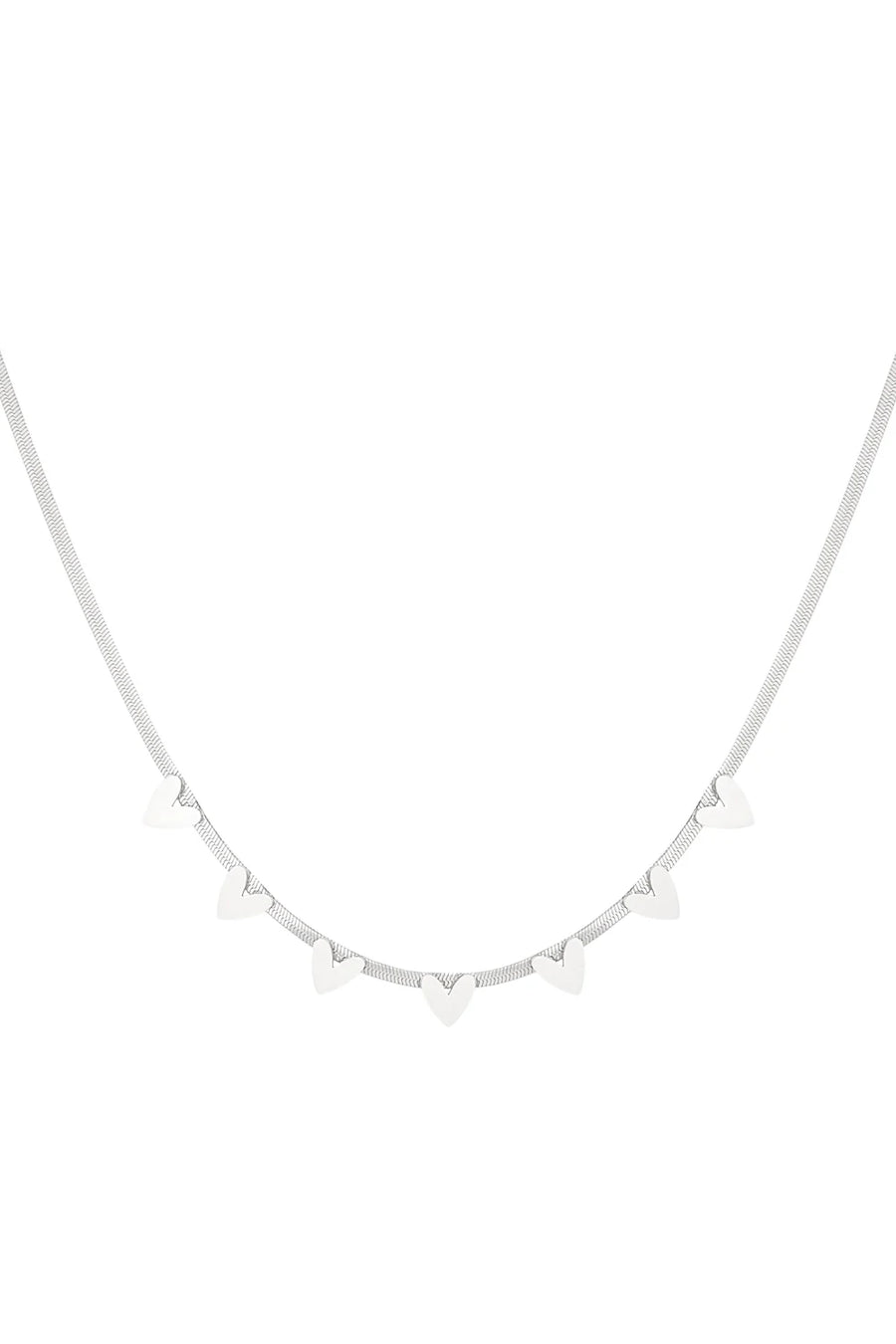 Platte ketting met hartjes stainless steel LoveSieraden