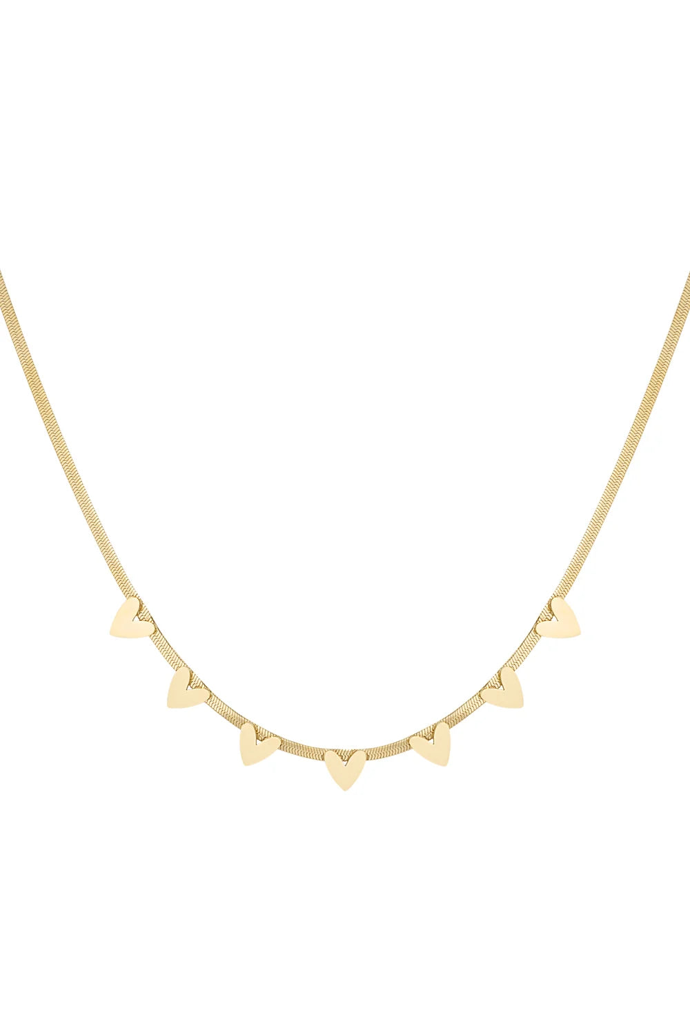 Platte ketting met hartjes stainless steel LoveSieraden