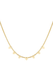 Platte ketting met hartjes stainless steel LoveSieraden