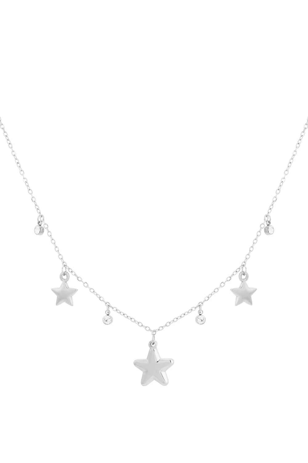 Sterren ketting met strass steentjes stainles steel LoveSieraden