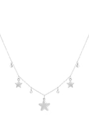 Sterren ketting met strass steentjes stainles steel LoveSieraden