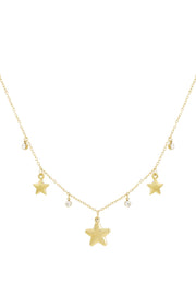 Sterren ketting met strass steentjes stainles steel LoveSieraden