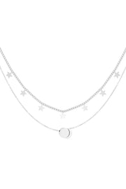 Dubbele ketting met sterren goud en zilver stainless steel LoveSieraden