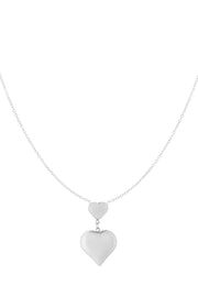 Ketting twee harten stainless steel LoveSieraden