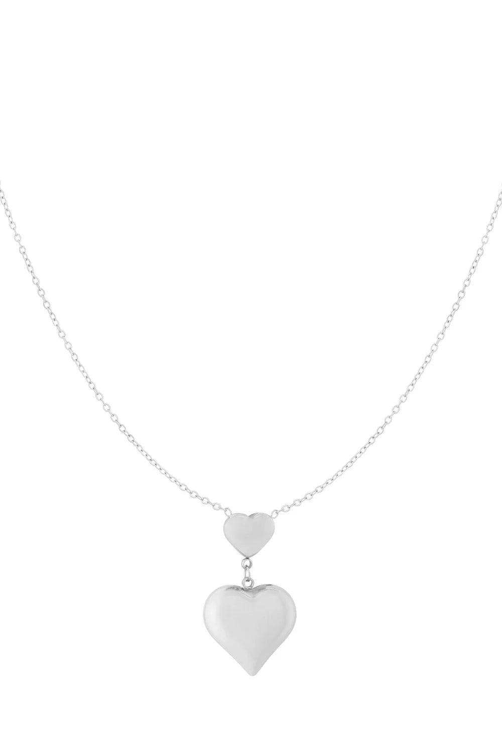 Ketting dubbel hart stainless steel LoveSieraden