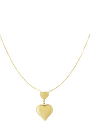 Ketting dubbel hart stainless steel LoveSieraden