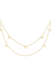 Dubbele ketting met hartjes goud of zilver stainless steel LoveSieraden