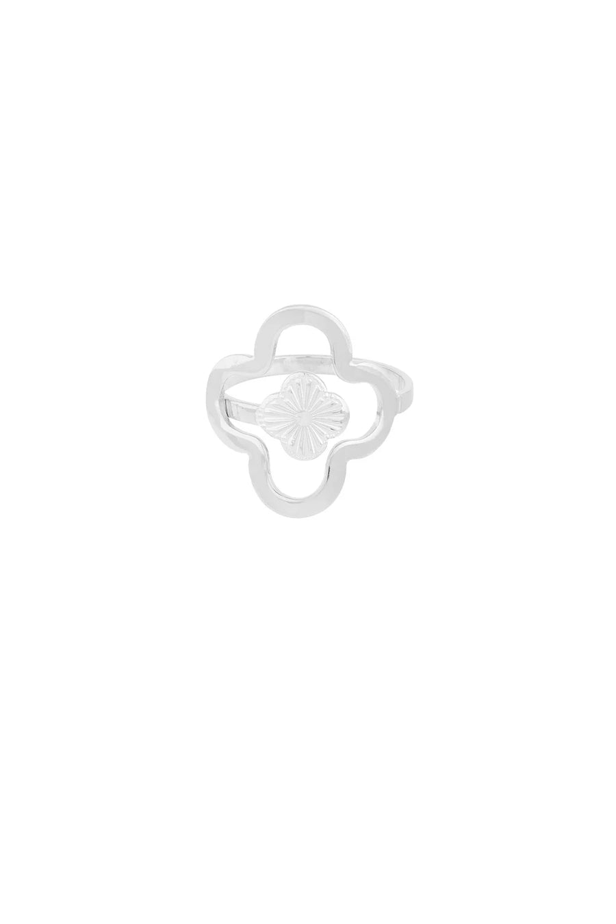 Ring zilver met klavers stainless steel LoveSieraden