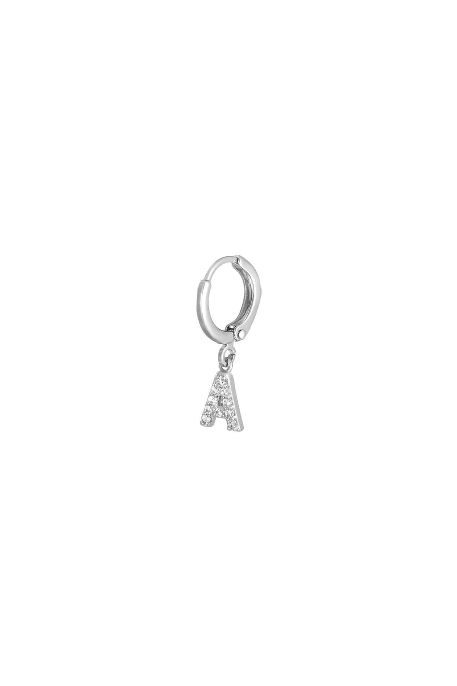 Letter oorbel met zirkonia steentjes LoveSieraden