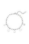 Zilveren bedelarmband met vijf smileys stainless steel LoveSieraden