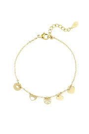 Armband met meerdere leuke bedels goud