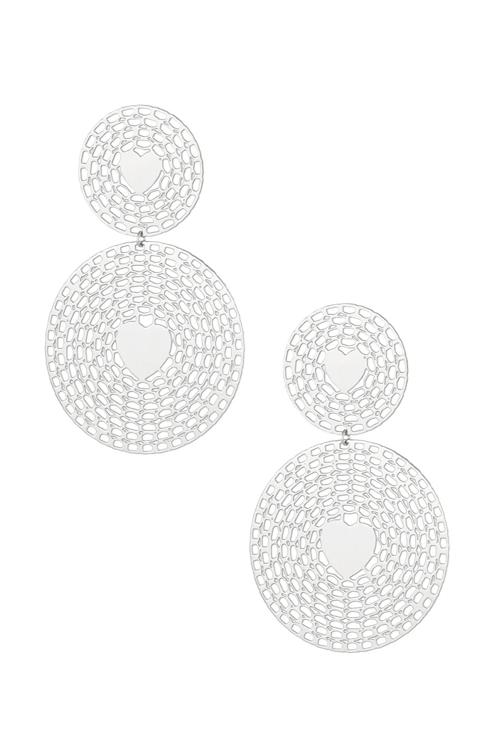 Zilveren statement oorbellen met hartjes LoveSieraden