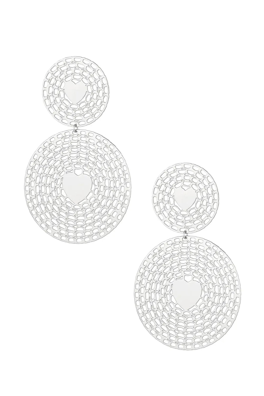 Zilveren statement oorbellen met hartjes LoveSieraden