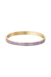 Gouden armband met lila steentjes stainless steel LoveSieraden