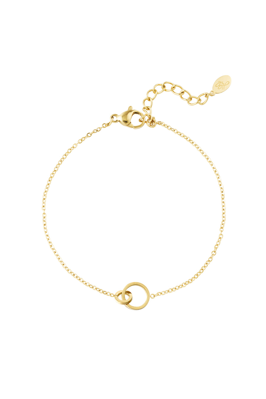 Armband goud met verbonden cirkels stainless steel LoveSieraden