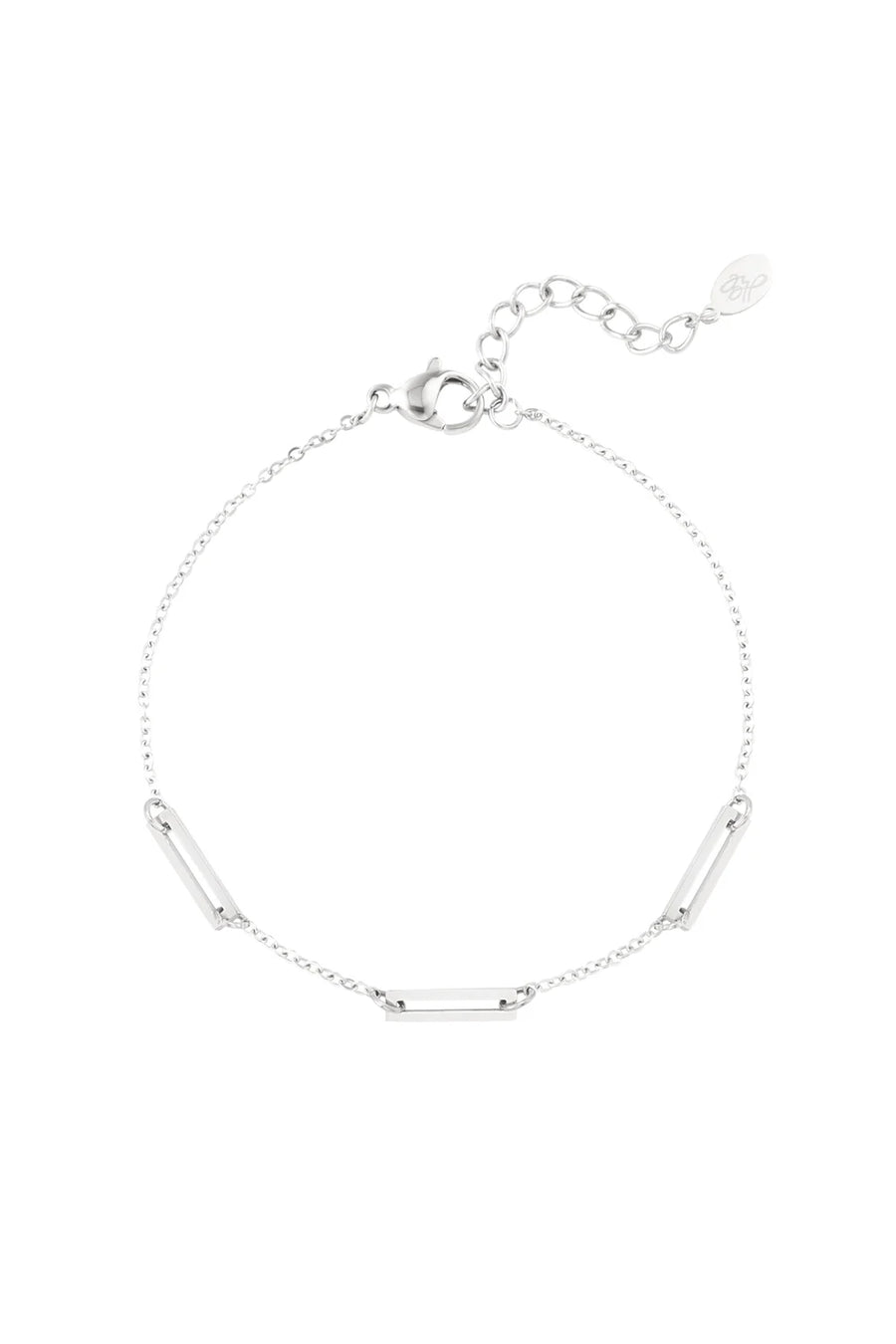 Armband drie schakels stainless steel LoveSieraden