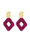 Statement oorbellen met kralen fuchsia of groen LoveSieraden