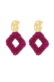 Statement oorbellen met kralen fuchsia of groen LoveSieraden