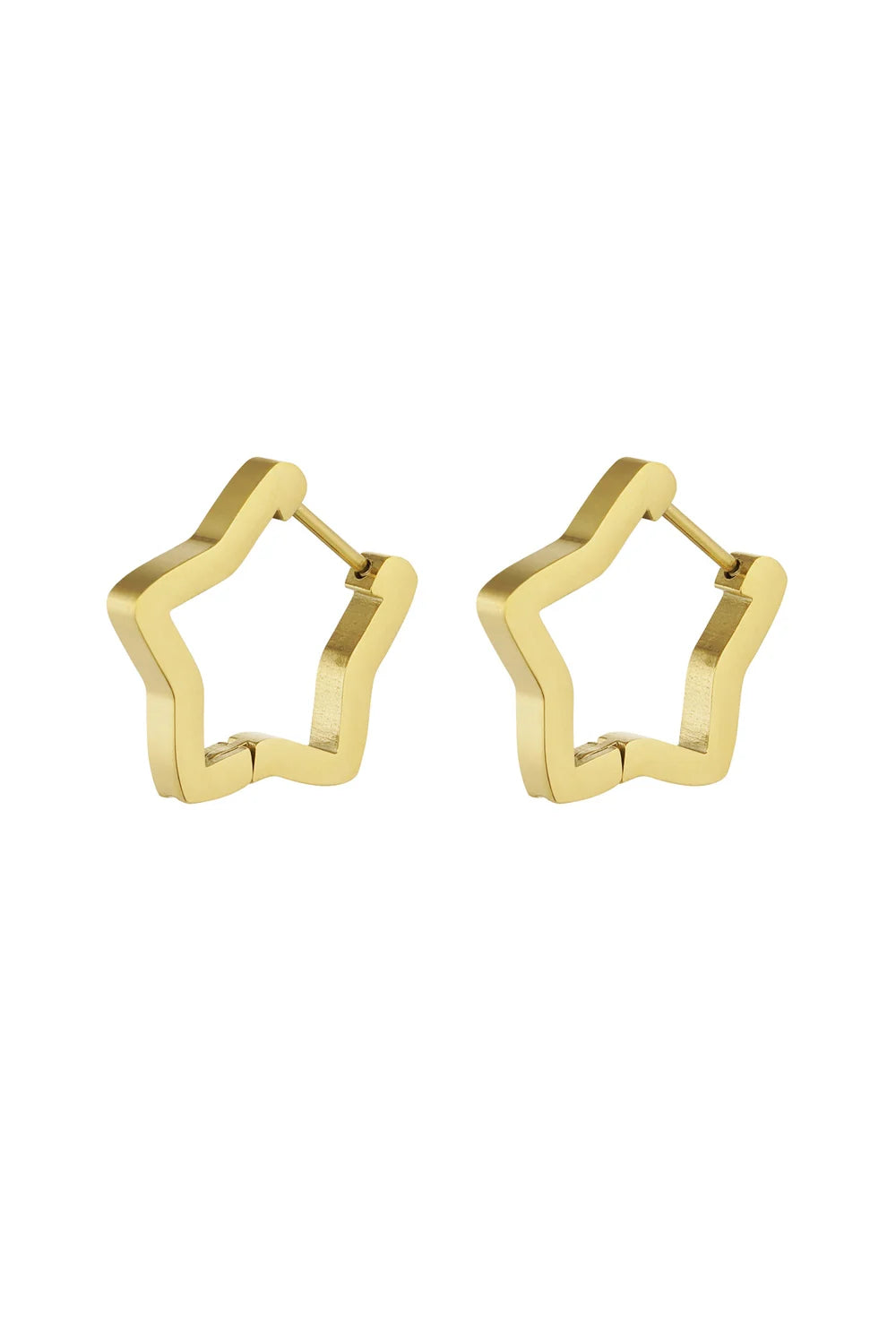 Basic oorbellen grote ster stainless steel LoveSieraden