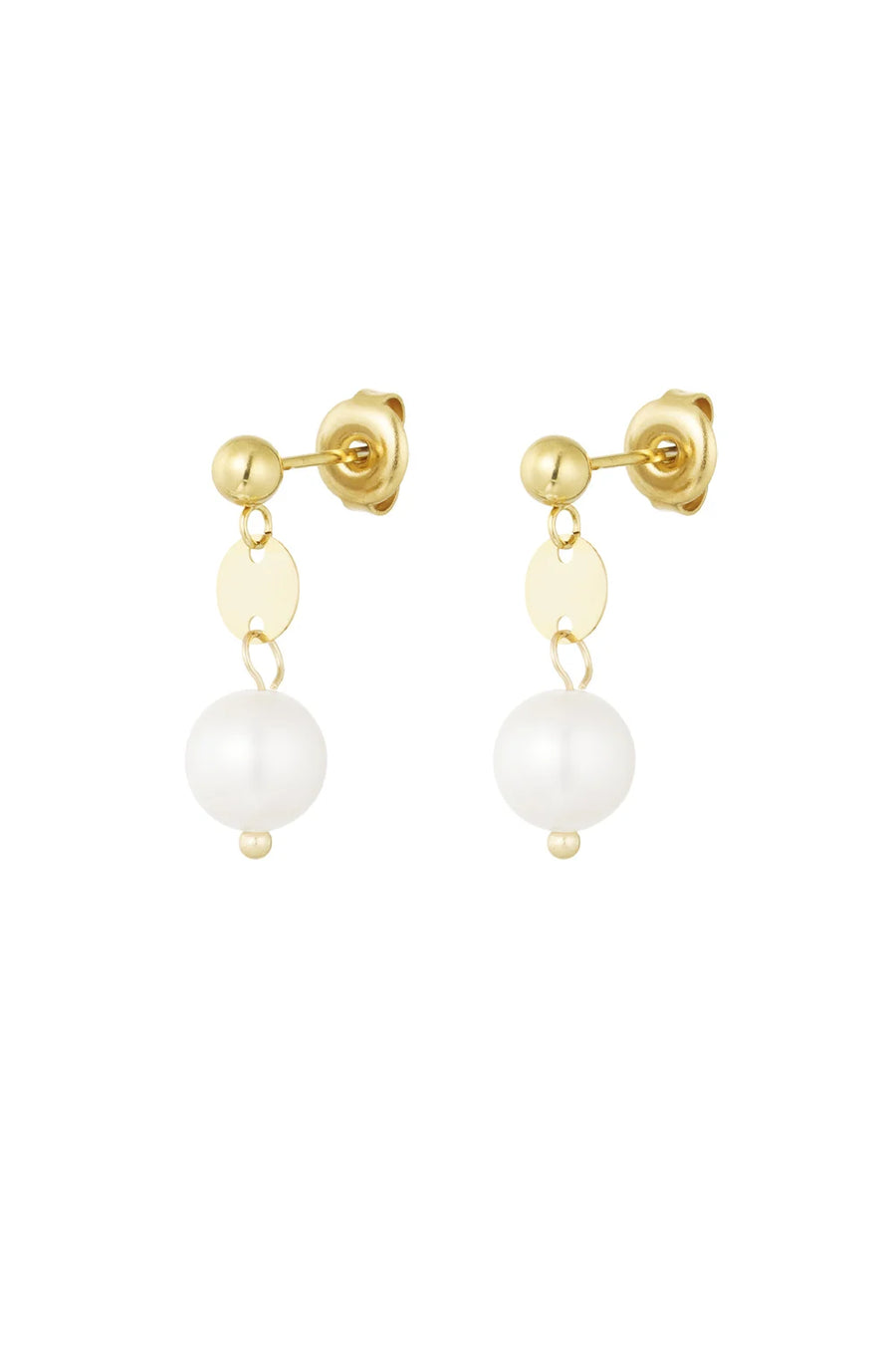 Minimalistische oorbellen met parel dames LoveSieraden