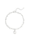 Dubbele schakelarmband met schelp bedel stainless steel LoveSieraden