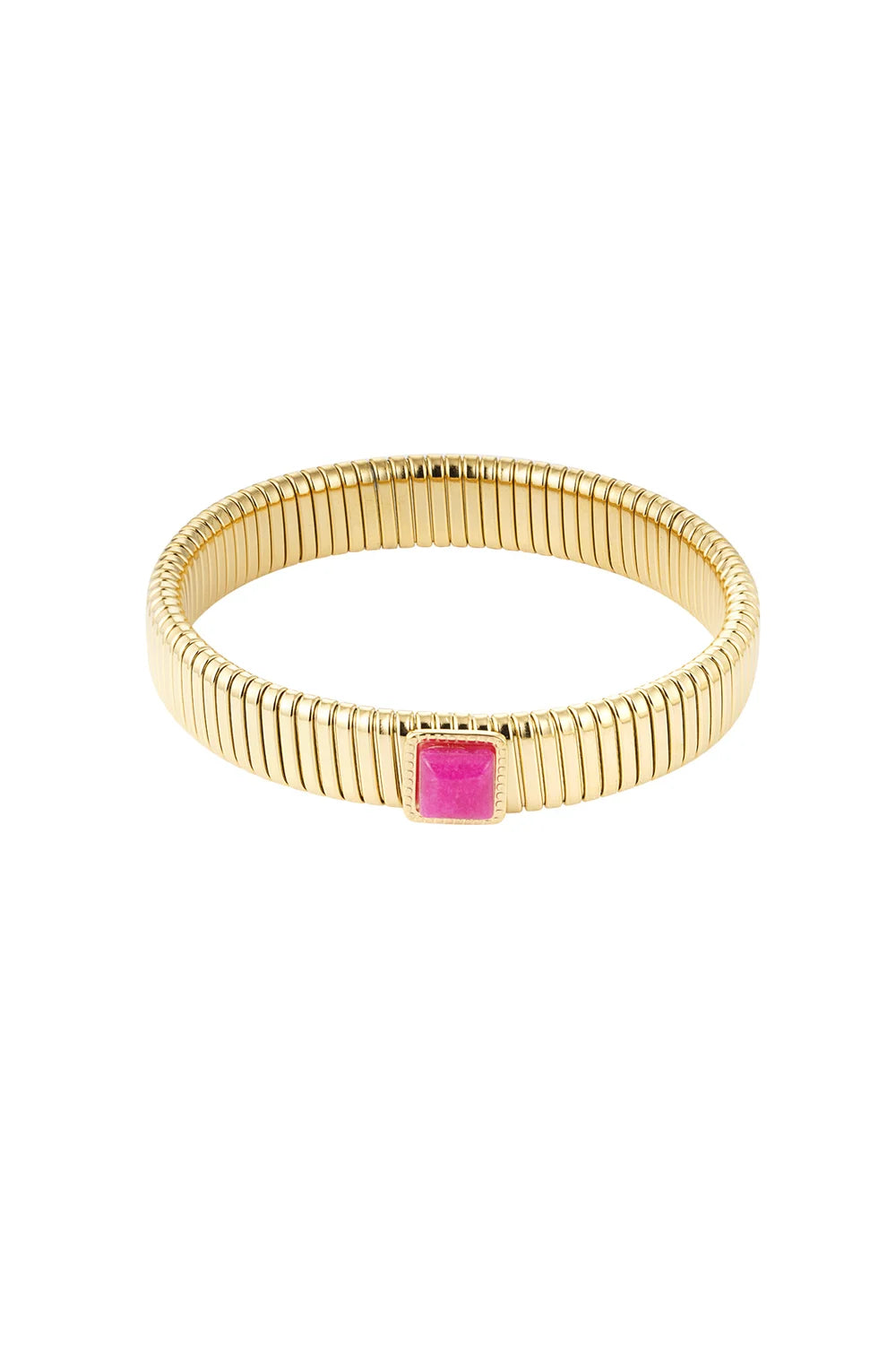 Bohemian gouden armband met roze steen LoveSieraden