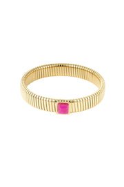 Bohemian gouden armband met roze steen LoveSieraden
