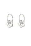 Zilveren bloemen oorbellen stainless steel LoveSieraden