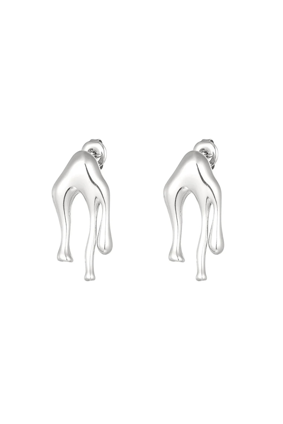 Organische oorbellen goud of zilver stainless steel LoveSieraden