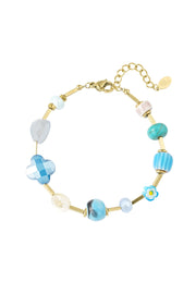 Kleurrijke kralen armband met blauwe details LoveSieraden