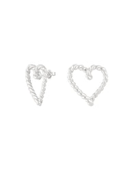 Gedraaide hart oorbellen goud en zilver stainless steel LoveSieraden