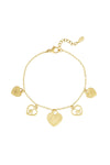 Bedelarmband hartjes goud stainless steel LoveSieraden