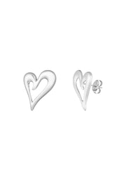 Hart oorbellen zilver stainless steel klassiek LoveSieraden
