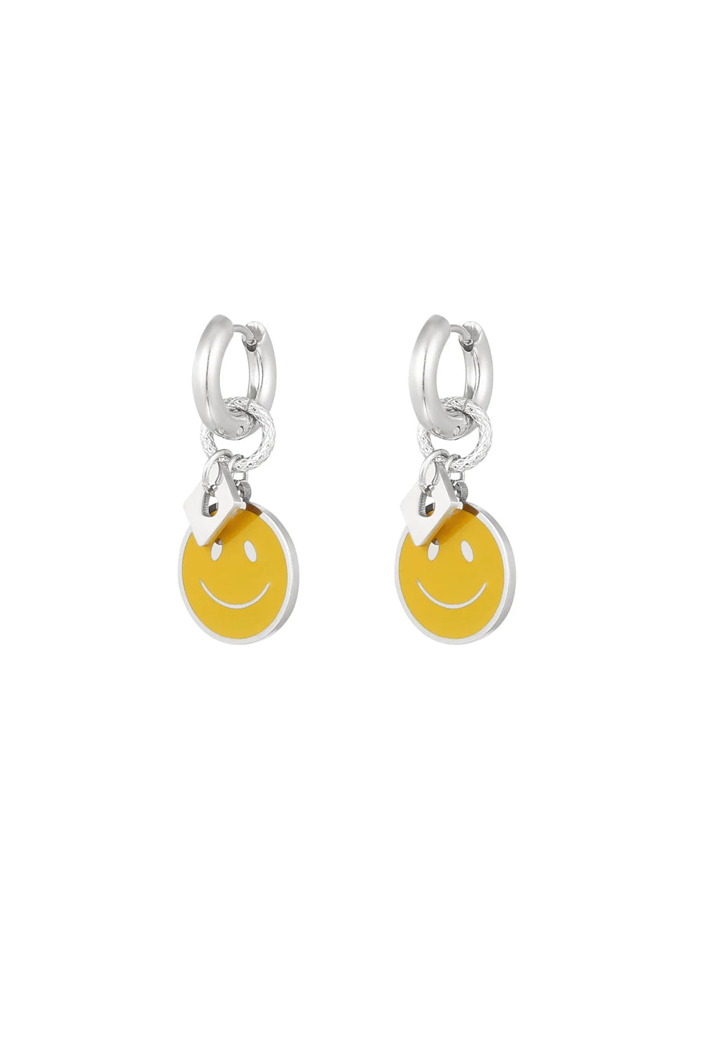 Oorbellen gekleurde smiley stainless steel LoveSieraden