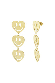 Smiley hart oorbellen dames stainless steel LoveSieraden