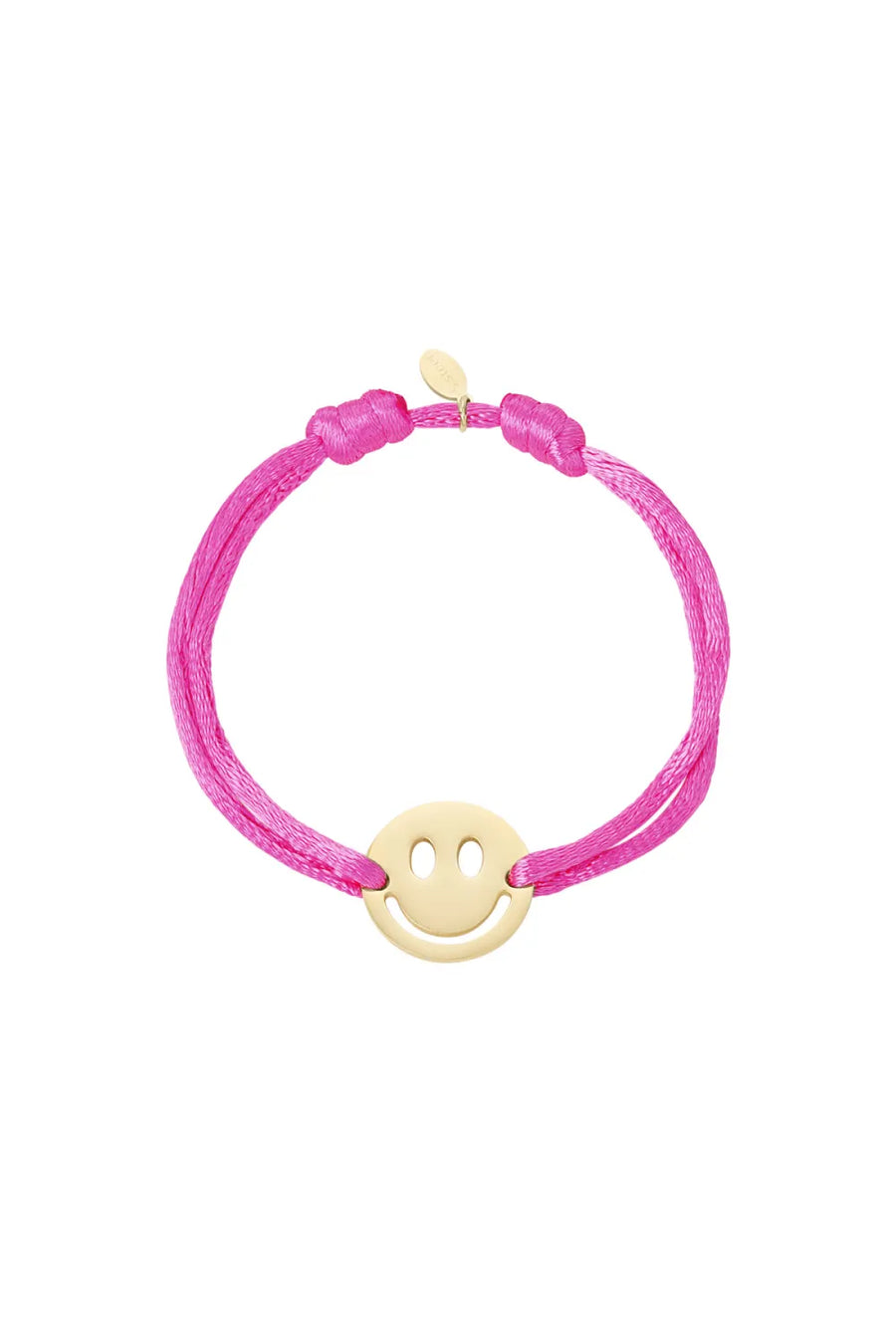 Armband satijn met gouden smiley LoveSieraden