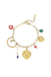 Gouden bedelarmband met hartjes en kraaltjes LoveSieraden