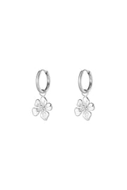 Zilveren bloem oorbellen dames stainless steel LoveSieraden