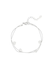 Armband zilver dubbellaags met hartjes LoveSieraden