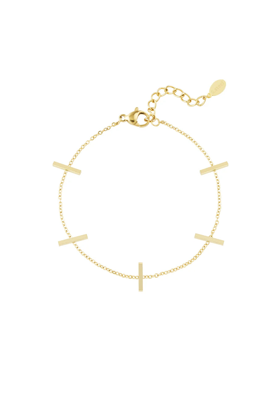 Gouden armband met staafjes stainless steel LoveSieraden
