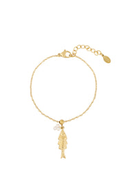 Minimalistische armband met vis bedel LoveSieraden