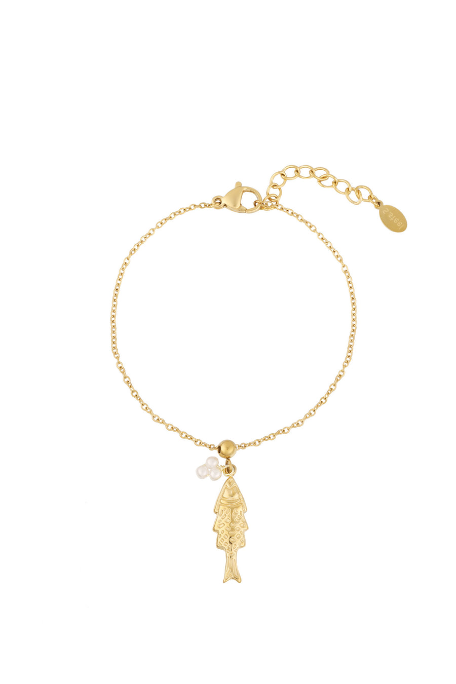 Minimalistische armband met vis bedel LoveSieraden