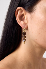 Gouden oorbellen met gekleurde hartjes LoveSieraden