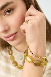 Rekbare statement armband met gekleurde kralen LoveSieraden