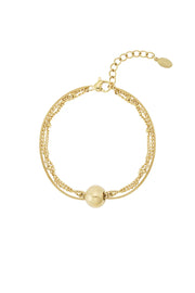 Driedubbele armband met grote kraal LoveSieraden